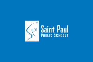  White SPPS logo on a blue background