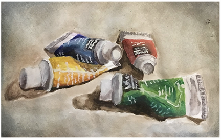 painting of paint tubes