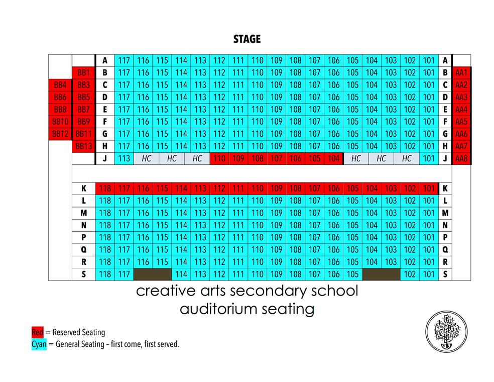 Creative Arts Seating Chart 