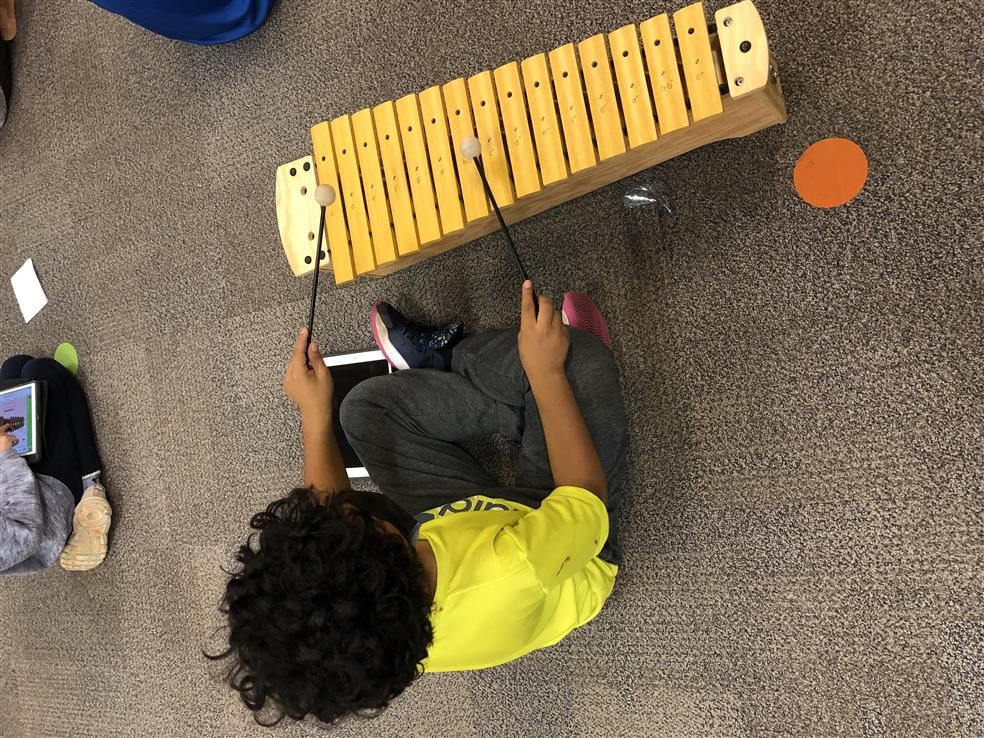 Students get to play many different types of instruments.