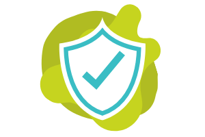 privacy shield vector on lime background