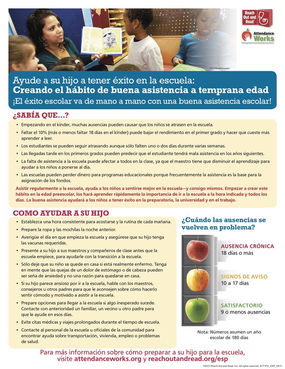 attendance flyer in Spanish