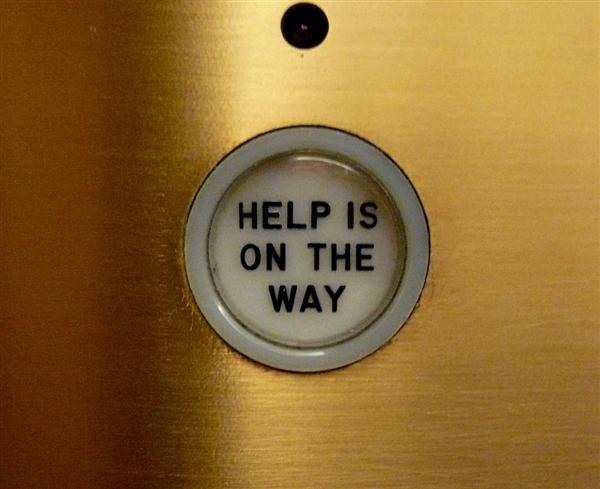 image credit: "Help is on the way, elevator, Chicago Tribune, Chicago, IL" by Cory Doctorow on flickrcc.net, CC BY-SA