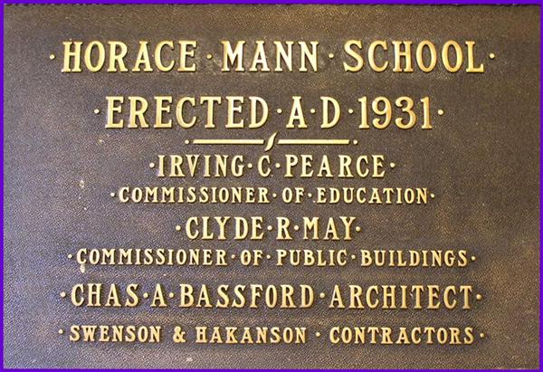 horace mann school plaque