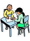 Boy and girl at a desk