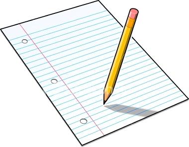 image of lined paper and a pencil
