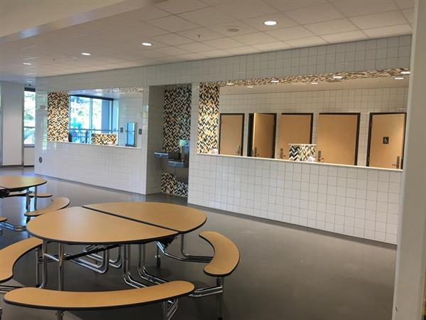 Cafeteria with inclusive restroom